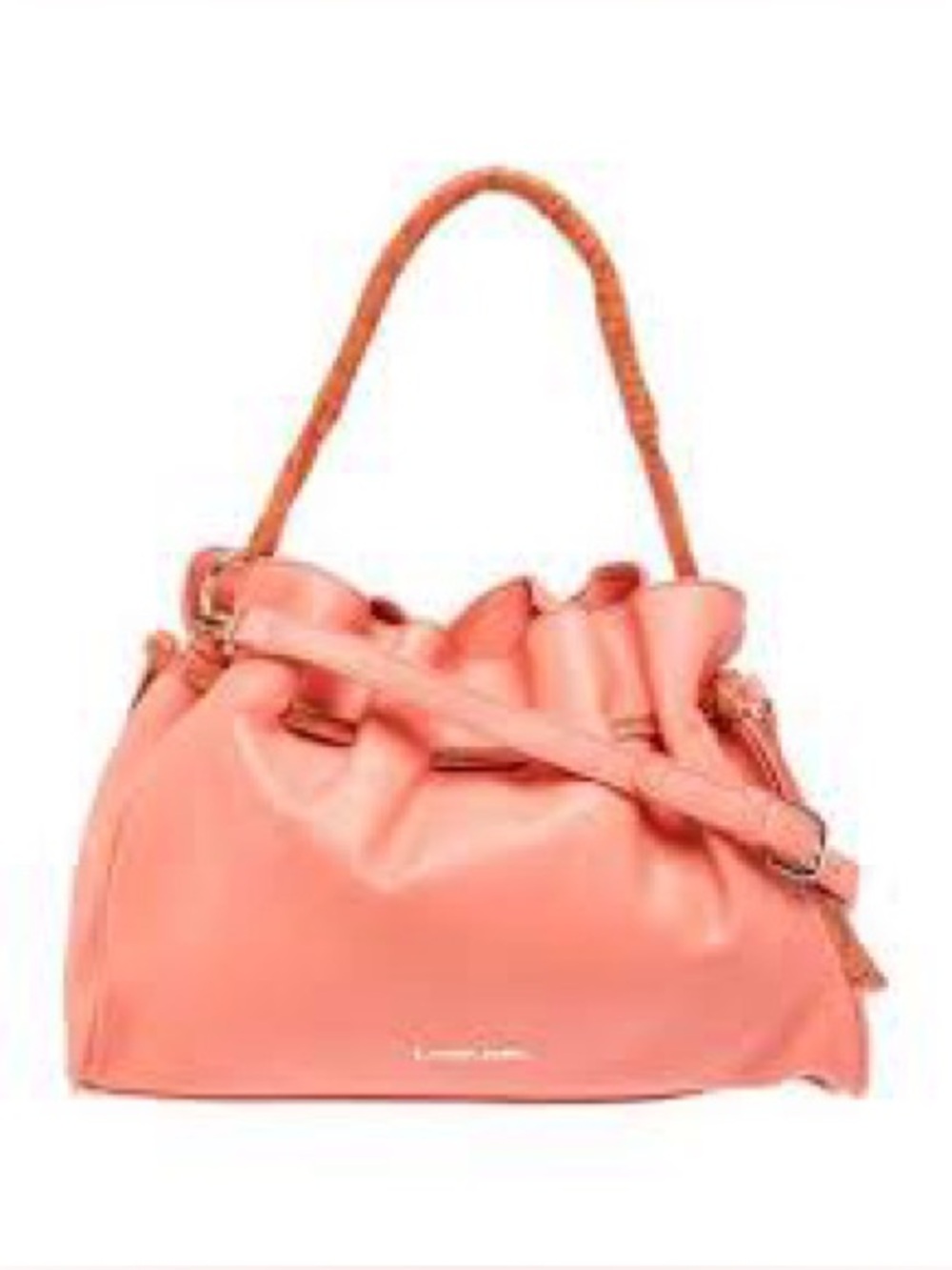 Badgley Mischka Coral Shoulder Bag with Tan Accents